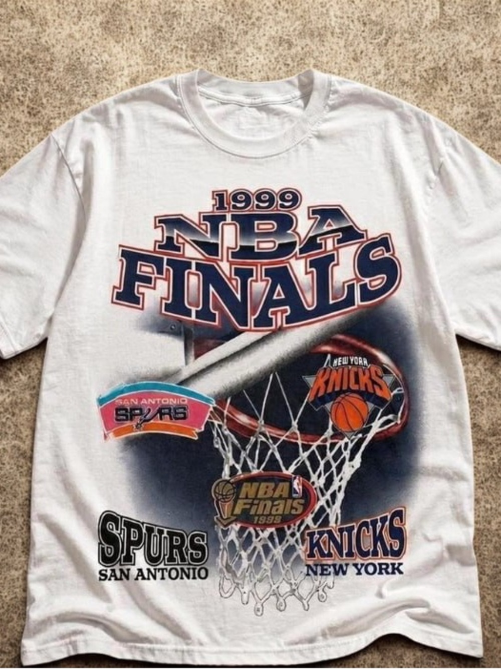 1999 NBA Finals Spurs vs Knicks Tee - White